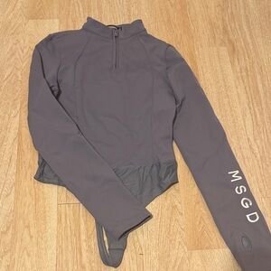 Gray Long-Sleeve Top with MSGD Logo